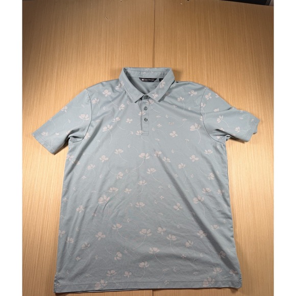 Goodtime Other - TravisMathew Good Time Feeling Polo Shirt Men 2XL Blue Floral Cotton Golf Tennis